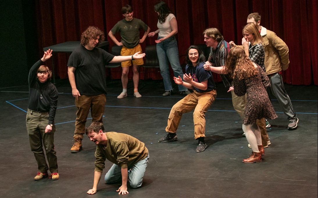 The Ad-Libs, an improv comedy group, perform at the 35th annual ComFest in Janet Kinghorn Bernhard Theater at Skidmore College.