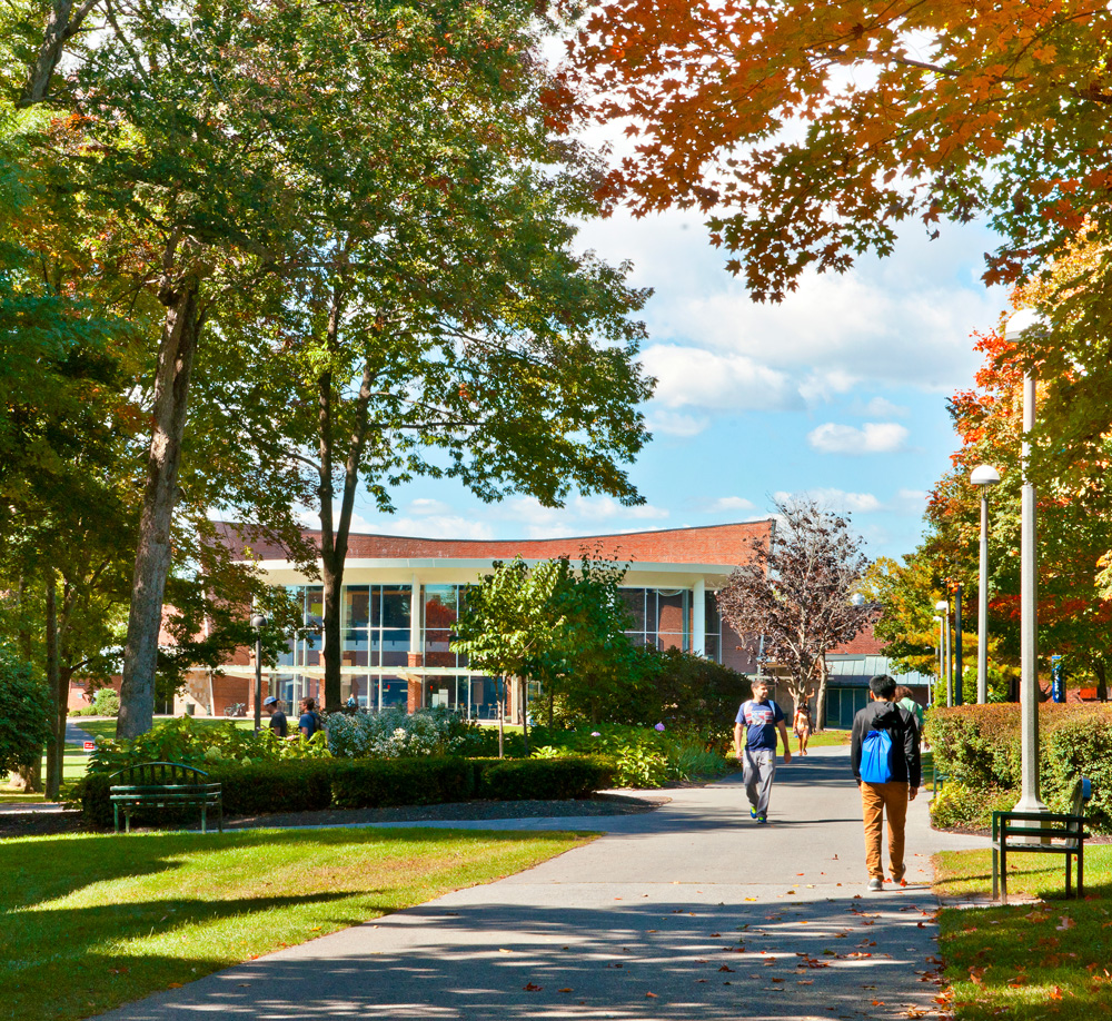 College campus in the fall