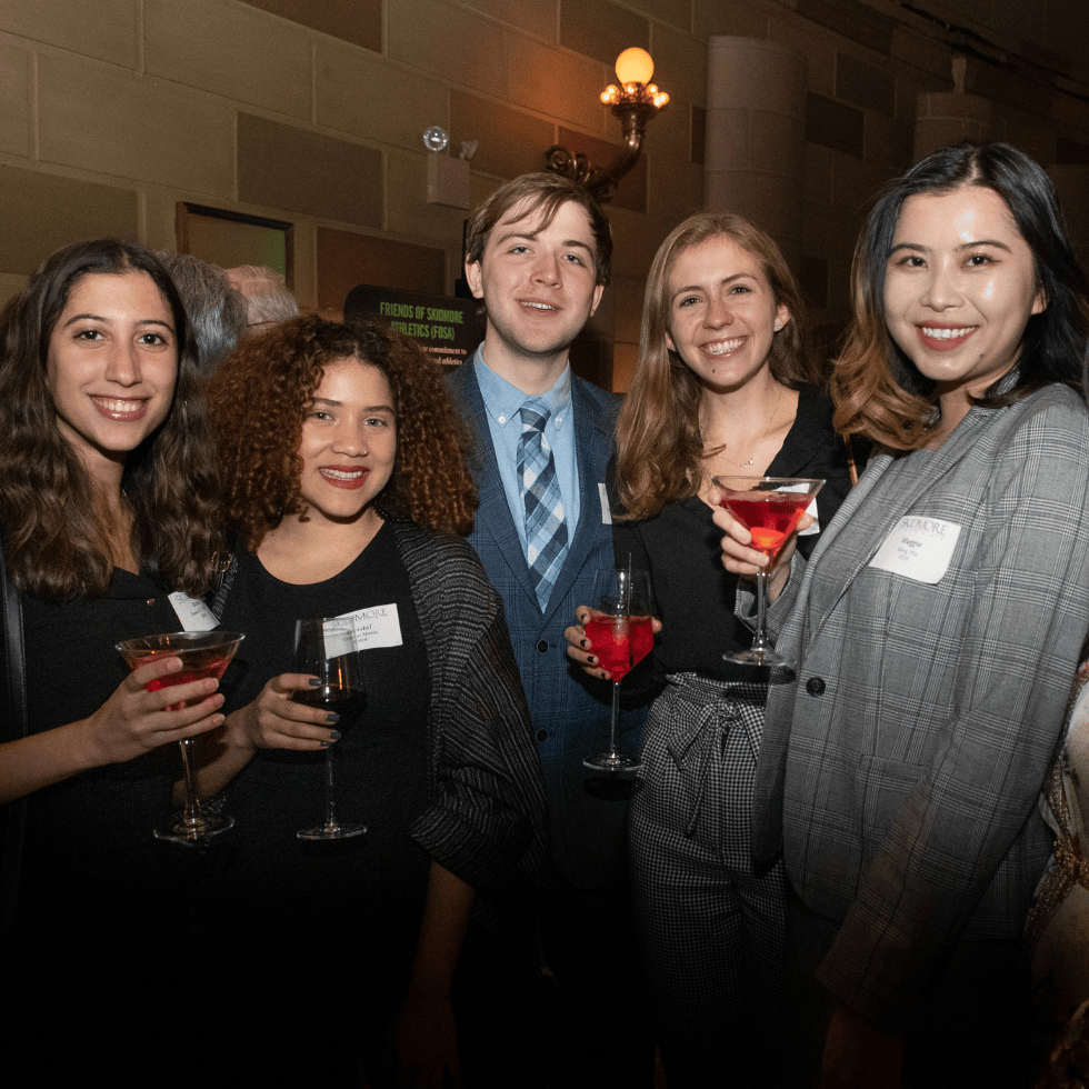 Members of the President's Society gathered at a event, celebrating the generousity of the Skidmore community.