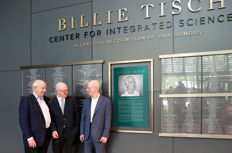 Members of the Tish family stand in the new Billie Tisch Center for Integrated Sciences at Skidmore College