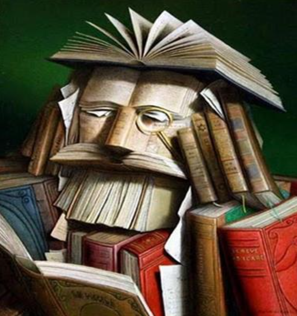Face made of books