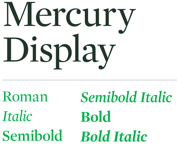 Skidmore's serif typeface is Mercury Display