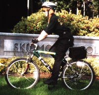 Officer Terri Sancore on bike patrol