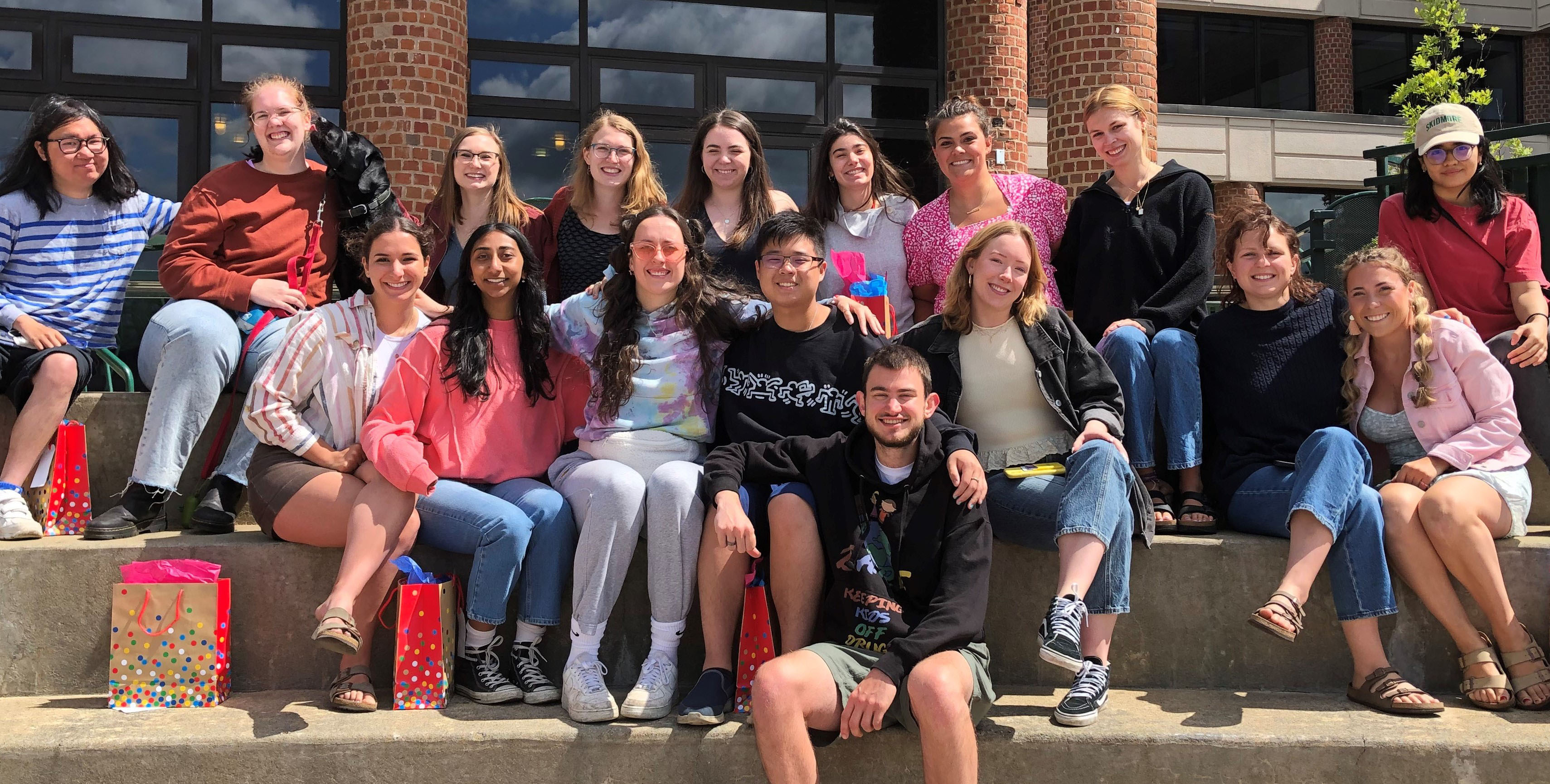 Members of the class of 2022 at the outdoor senior gathering at Porter Plaza on May 17, 2022.