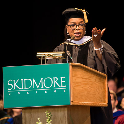 Oprah Winfrey speaks at Skidmore College 2017 Commencement