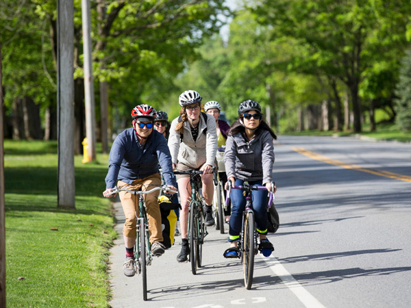 Biking on campus