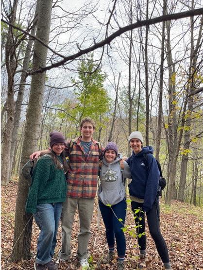 Students in the woods
