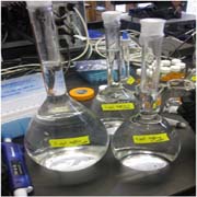 Samples of water for study