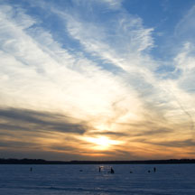 sunrise over Saratoga Lake