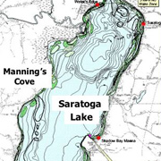 Contour map of Saratoga Lake