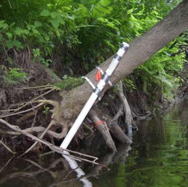 Water quality monitoring equipment in place