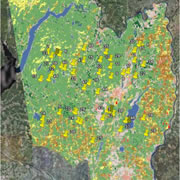 satellite map of Saratoga Lake area
