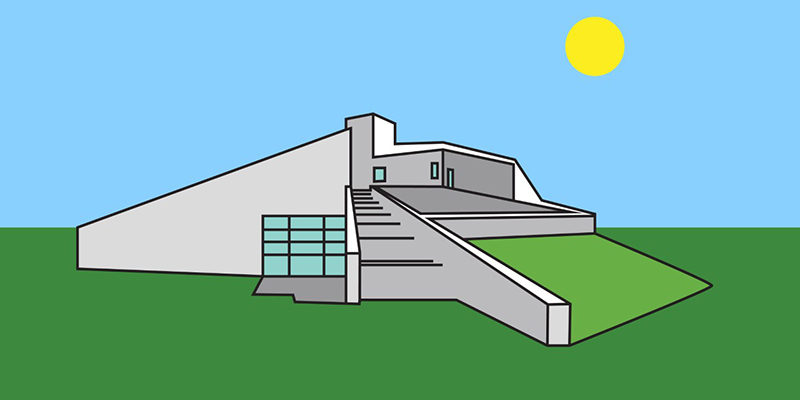 Vector drawing of the Tang Museum by Jean Tschanz-Egger