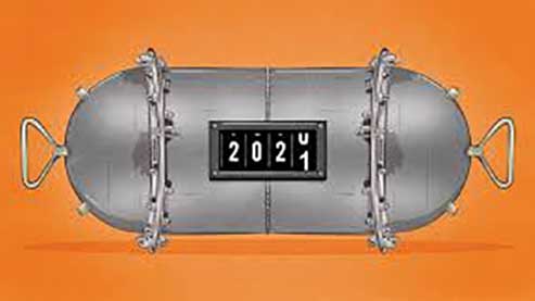 Time capusle with 2021 on it