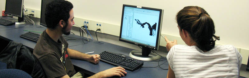 Students working in the GIS lab