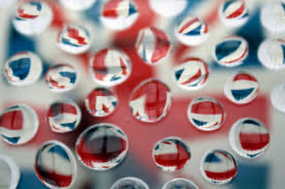 British Flag Through Water Droplets