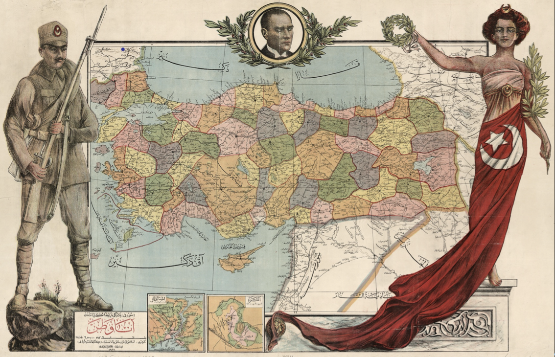 Old Divided Map Of The Middle East