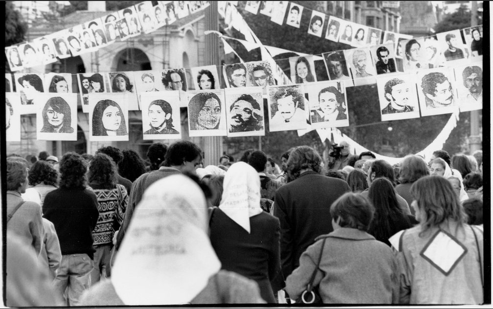 Protest with Banners of Portraits
