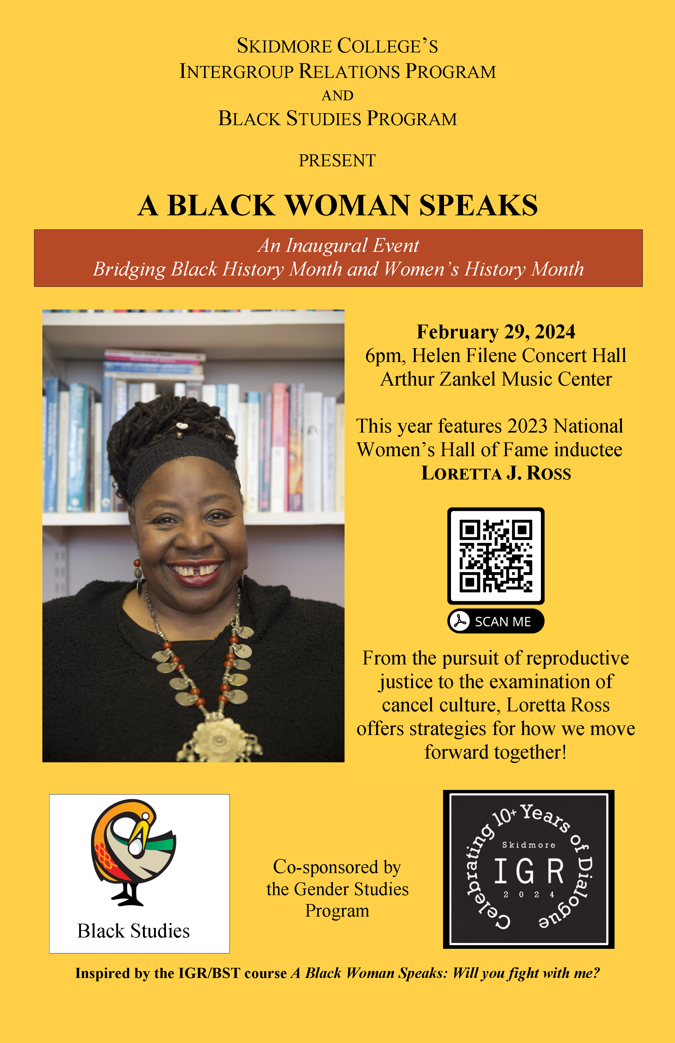 A Black Woman Speaks event poster