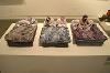 Lena Ruth's ceramic triptych, 'Bookended Direction...'