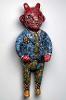 Benjie Heu, Con Man, Cone 6 clay, underglazes, underglaze pencil, glaze, 2025