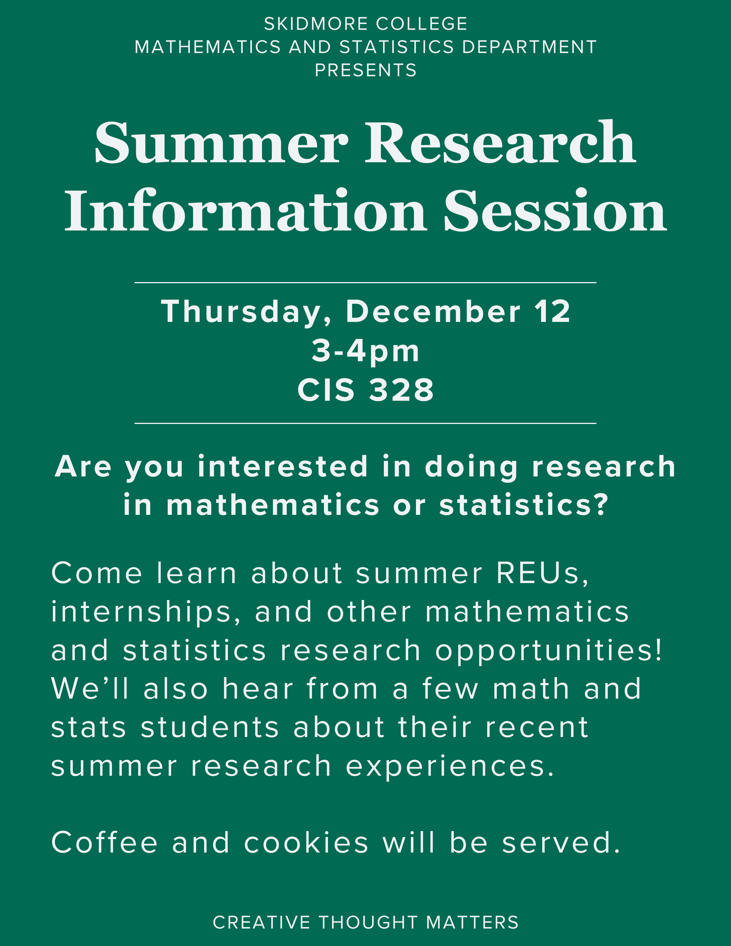 REU Information Session Poster