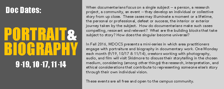 Doc Dates Fall 2016: Portrait and Biography