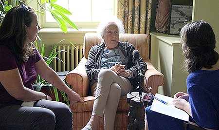 Interviewing Barbara Stroock Kaufman '40 (center)