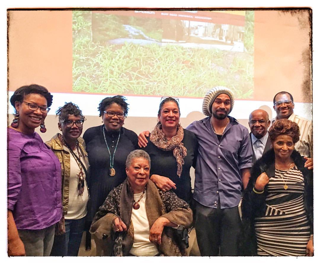 Wiley (left) with Rapp Road residents