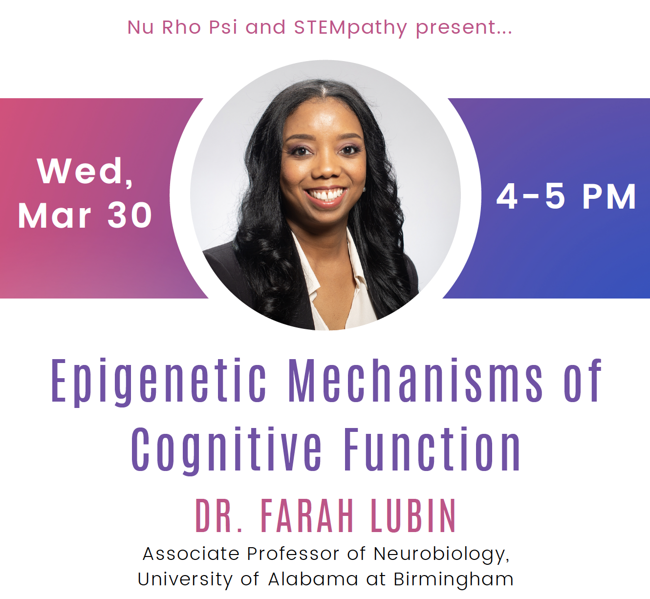 Farah Lubin talk poster