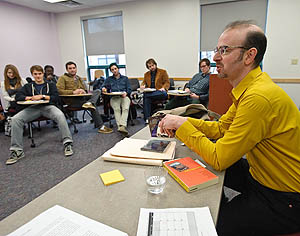 Greg Hrbek with his English 363 class