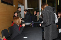 Gloria Steinem meets with audience