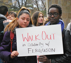 Students at solidarity rally