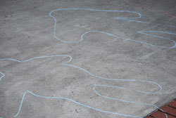 Chalk images at die-in