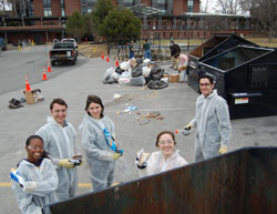 Waste Audit, Levi Rogers and students