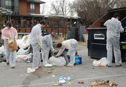 Waste Audit volunteers at work