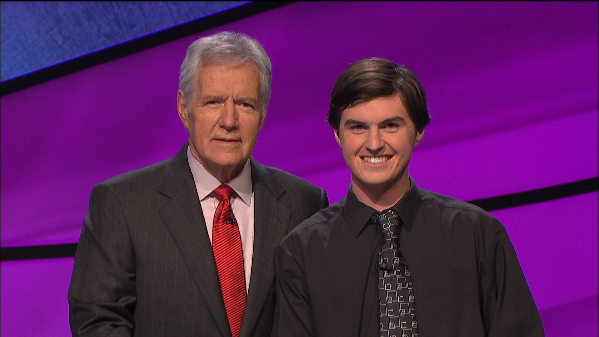 Brennan Bushee '15 with Alex Trebek 