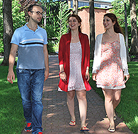 Professor Feryaz Okackli with his research team, economics majors Ovgu Bozgeyik 16 and Oyku Bozgeyik 16