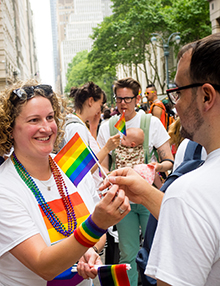 Megan Mercier at NYC pride parade 