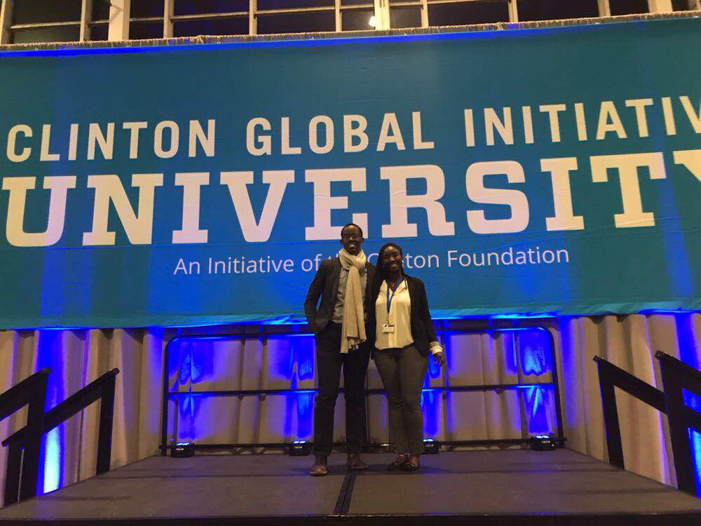 Muhire '18 and her business partner at CGI U