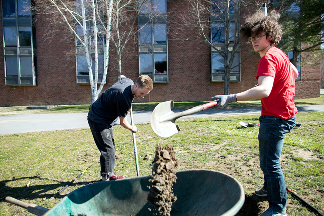 Students plant fruit trees for Earth Day 2018