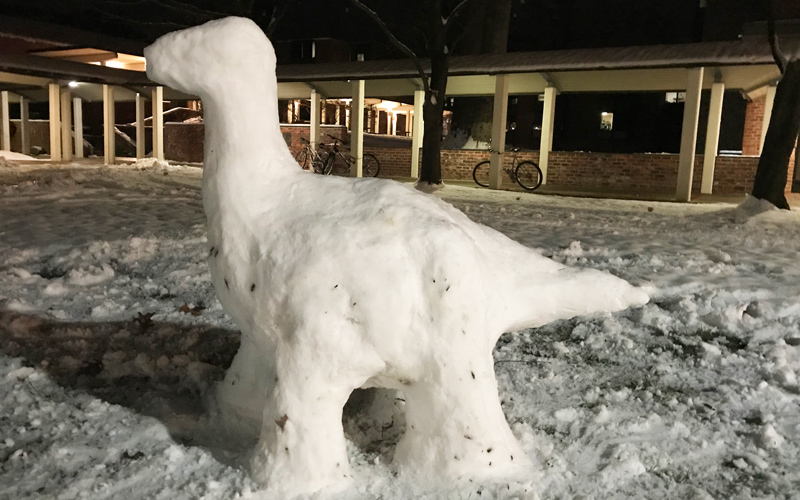 Snow man dinosaur 