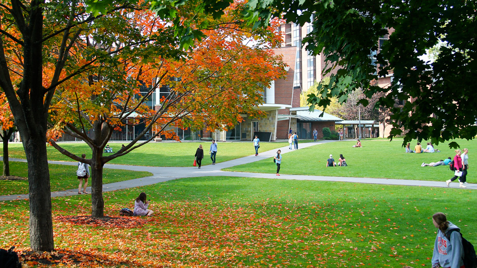 Skidmore College campus in the fall