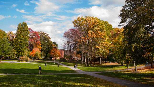 Skidmore College campus in the fall