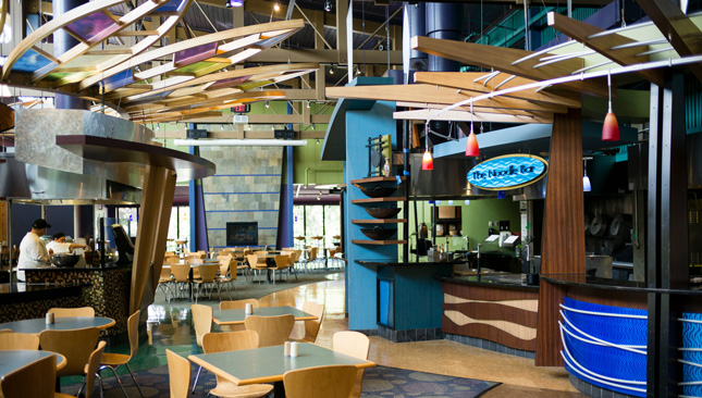 Interior of Skidmore College dining hall