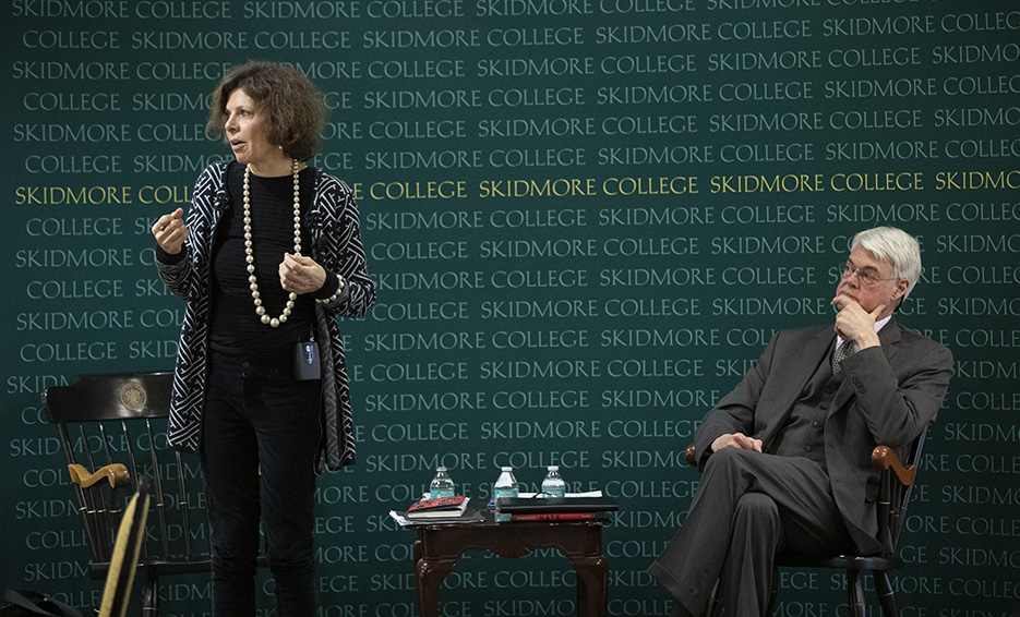 Nadine Strossen with Skidmore College President Philip A. Glotzbach