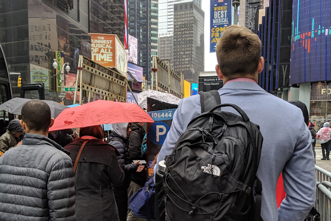 Skidmore College students in Times Square, NYC