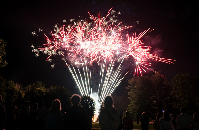 A fireworks display