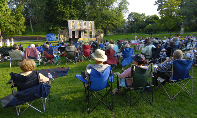 A Shakepeare performance in a public park