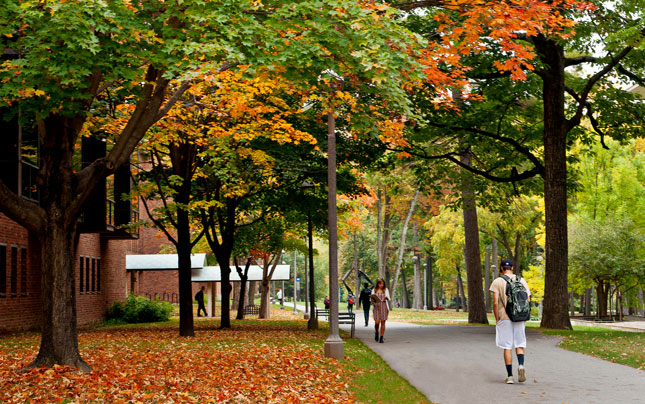 Skidmore college campus in autumn